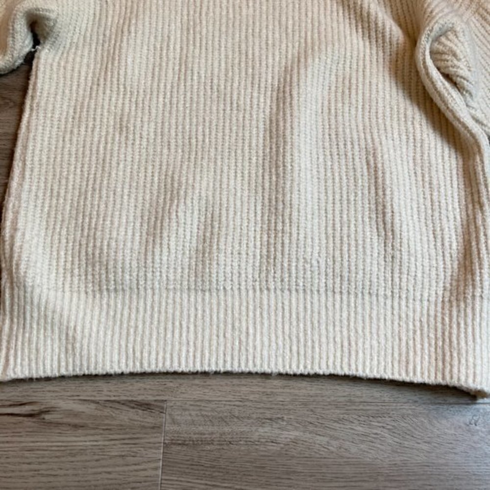 Forever 21 Contemporary Wool Blend Cream Turtleneck Chunky Oversize Sweater - Picture 6 of 7